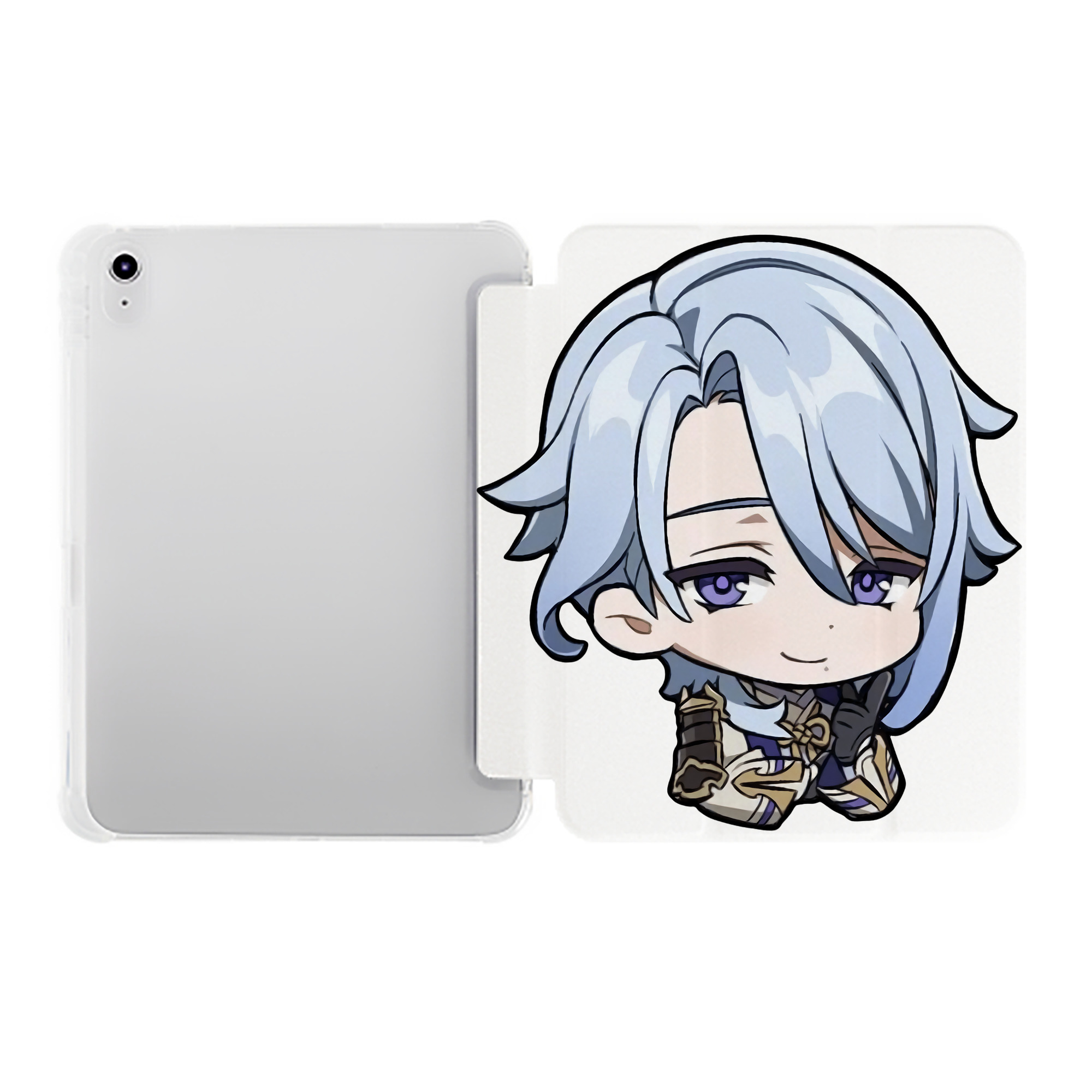 げんし神 神里綾人 かみさとあやと genshin Kamisato Ayato IPad ケース ペン収納付き 三つ折りスタンド PUレザー×シリコン 対応機種9.5/10.5/10.9インチ